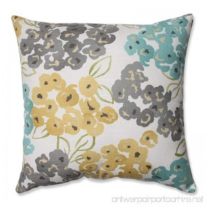 Pillow Perfect Luxury Floral Pool Throw Pillow 16.5 Aqua/Grey Yellow - B00DFU47BU