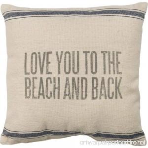 Primitives by Kathy 27478 Vintage Flour Sack Style Beach And Back Throw Pillow 15-Inch Square - B01BTGZR88
