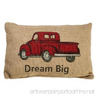 Red Truck Dream Big 8 x 12 inch Rectangular Burlap Inspirational Throw Pillow - B01B207K5Y
