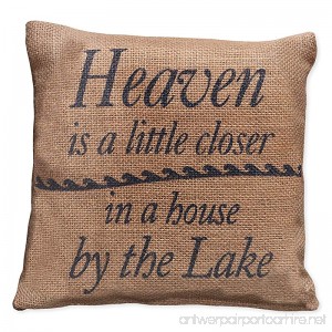 Small Burlap Heaven/Lake Pillow (8x8) - B01BDUPUHI