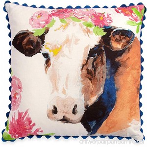 The Pioneer Woman Cow Throw Pillow Decorative Toss Farmhouse Decor 16x16 - B076CRC19N