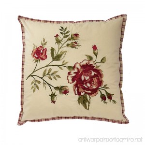 WAVERLY 14771020X020TSN Norfolk 20-Inch by 20-Inch Embroidered Decorative Pillow Tea Stain - B01MR3PBAM