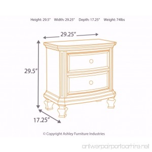 Ashley Furniture Signature Design - Demarlos Nightstand - 2 Drawers - Vintage Casual - Parchment White - B01ERJFCPM