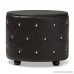 Baxton Studio Davina Hollywood Glamour Style Oval 2-Drawer Faux Leather Upholstered Nightstand Medium Black - B019516PAI