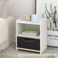 DEVAISE Wood End Table/Night Stand/Bedside Table Storage Shelf with Bin Drawer - B073TRK6GN