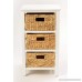 eHemco 3 Tier X-side End Table/Cabinet Storage with 3 Baskets (White) - B079Y8TTK9