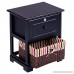 Giantex 2 Tiers Nightstand End Table Wood Home Furniture Sofa Side Bedside Storage Organizer W/Basket Lockable Drawer (1 Black) - B078XTDD45