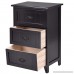 Giantex 3 Drawers Nightstand End Table Bedroom Organizer Storage Wood Side Bedside (1 Black) - B076Z61N8L