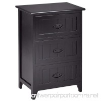 Giantex 3 Drawers Nightstand End Table Bedroom Organizer Storage Wood Side Bedside (1  Black) - B076Z61N8L