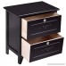 Giantex Elegant Night Stand End Table with 2 Locking Drawer Storage Shelf Organizer Solid Wood (1 Black) - B076Z82FRV