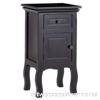Giantex Night Stand Wood Home Bedrooms w/Storage Drawer and Cabinet End Accent Table (1  Black) - B076ZG8J2Q