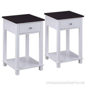 Giantex Set Of 2 Night Stand for Bedrooms End Table with Storage Drawer & with Lower Shelf Storage Bedside Cabinet - B078BGWQKL