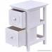 Giantex White Wooden Bedside Table Nightstand Cabinet Bedroom Furniture Storage Drawers (2 Drawers) - B07438T319