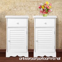 go2buy Bedside Table Cabinets Nightstands with Storage Drawer and Cupboard Units Adjustable Height Shelf in White Set of 2 - B074M52PZQ