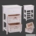 JAXPETY White Night Stand 3 Tiers 1 Drawer Bedside End Table Organizer Wood W/2 Baskets (White) - B074M9ZNV1