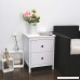 Kinbor Bedroom furniture Black Night Stand Table with Double Drawers and Cabinet for Storage (white 1) - B075YS86Q8