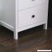 Kinbor Bedroom furniture Black Night Stand Table with Double Drawers and Cabinet for Storage (white 1) - B075YS86Q8