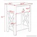 LAZYMOON Wood Nightstand Table X-Design Sofa End Side Table Storage Shelf w/ 1 Drawer Black Finish - B078R2FTN1