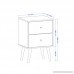 Manhattan Comfort Liberty Collection Mid Century Modern Nightstand With Two Drawers Splayed Legs White/Blue - B073RJK891