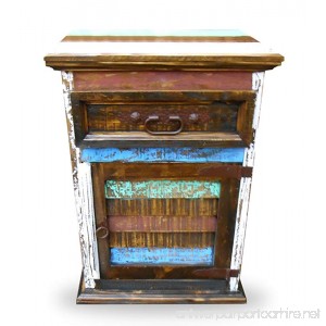 Mansion Rustic Nightstands with 1 Drawer and 1 Door Free Shipping Multicolor Distressed Finish Cabana Styled (RIGHT HINGED) - B01KSJUQG0