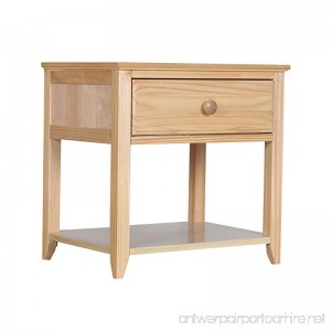 Max & Lily Solid Wood Nightstand Natural - B07FDH4SRJ