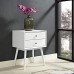Modway Dispatch Mid Century Modern Nightstand In White - End Table For Bedroom Lamps - Bed Stand - Available In: Black - White - Natural - Walnut - B06XNTMCZV