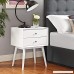 Modway Dispatch Mid Century Modern Nightstand In White - End Table For Bedroom Lamps - Bed Stand - Available In: Black - White - Natural - Walnut - B06XNTMCZV
