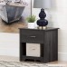 South Shore Fusion Nightstand Gray Oak with Grooved Metal Handles - B075G3CL3Z