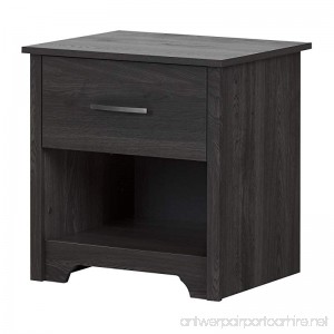 South Shore Fusion Nightstand Gray Oak with Grooved Metal Handles - B075G3CL3Z