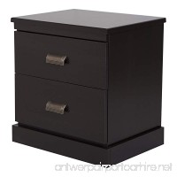 South Shore Gloria 2-Drawer Nightstand  Chocolate with Brass Finish Handles - B00PVQ48XI