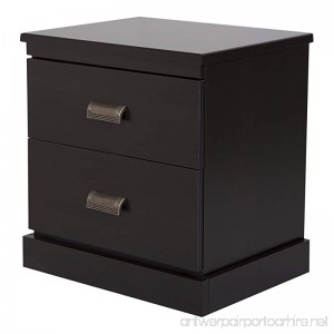 South Shore Gloria 2-Drawer Nightstand Chocolate with Brass Finish Handles - B00PVQ48XI
