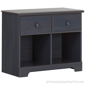 South Shore Summer Breeze 2-Drawer Double Nightstand Blueberry with Wooden Knobs - B01EYDP9SG