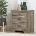 South Shore Versa Nightstand with 2 Drawers and Charging Station Weathered Oak - B06W54LFCJ
