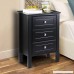 Yaheetch Black Nightstand Bedside End Table 3 Drawer Storage Organizer Home Furniture - B07FXYFW67