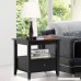 Yaheetech Wood Bedside Table with Drawers & Open Shelf Modern Bedroom Nightstands Black Finish - B078SPR23X