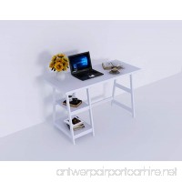 Amayo Home Wood Computer Desk  Laptop PC Table with 2 Storage in White color 47" Long 20" Wide 29" High. Sturdy  Simple Writing Workstation Desk for Office  Nice Study Table for Pupils  Students - B075HB9F9B