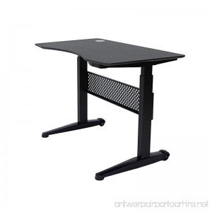 ApexDesk AirDesk Series 59x29 Movable Sit/Standing Desk Pneumatic Height Adjustable from 29” to 48” (59x29 Textured Black Top Black Frame) - B071WXWB7R