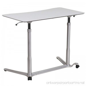 Flash Furniture Sit-Down Stand-Up Light Gray Computer Desk with 37.375''W Top (Adjustable Range 29'' - 40.75'') - B01IHVFT5Y