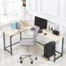 Hago Modern L-Shaped Desk Corner Computer Desk Home Office Study Workstation Wood & Steel PC Laptop Gaming Table - B07B49PLT8