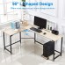 Hago Modern L-Shaped Desk Corner Computer Desk Home Office Study Workstation Wood & Steel PC Laptop Gaming Table - B07B49PLT8