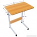 Jerry & Maggie - Adjustable Height Desk Laptop Desk Office Home Movable Table Bedside Lapdesk With 4 Wheels Flexible Wooden Stand Desk Cart Tray Side Table - Natural Wood Tone - B079C6JQYG