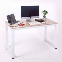 Merax Modern Simple Design Computer Desk Table Workstation for Home & Office (White and Oak) - B01M0LV1XN