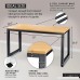 Office Computer Desk – 55” Beige Laminated Wooden Particleboard Table and Black Powder Coated Steel Frame - Work or Home – Easy Assembly - Tools and Instructions Included – by Luxxetta - B078JVBMQG