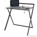 OneSpace Basics No Assembly Folding Desk with Dual USB Charger Dark Brown/Black - B074T27NT4