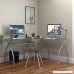 Ryan Rove Stillman 3-Piece Corner L-Shaped Computer Desk in Silver - B06XPNSV8H
