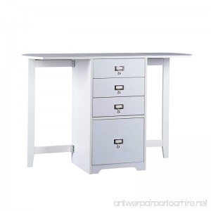 Southern Enterprises Fold-Out Organizer and Craft Desk 48 Wide White Finish - B004773CKW