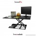 Standing Desk Converter-INNOVADESK 36-24 inches- Adjustable Standing desk – Sit Stand Desk Converter - Laptop Desk Riser- The Best Adjustable Standing Desk- Preassembled desk (Black) - B0758GQJQC