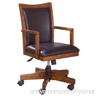 Ashley Furniture Signature Design - Cross Island Swivel Desk Chair - Casters - Casual - Medium Brown Finish - Brown Faux Leather - B01F8MDD9Y