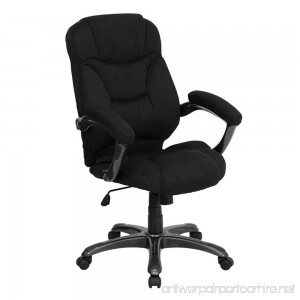 Flash Furniture High Back Black Microfiber Contemporary Executive Swivel Chair with Arms - B003UYSM80