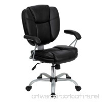 Flash Furniture Mid-Back Black Leather Swivel Task Chair with Arms - B003V3TK2W